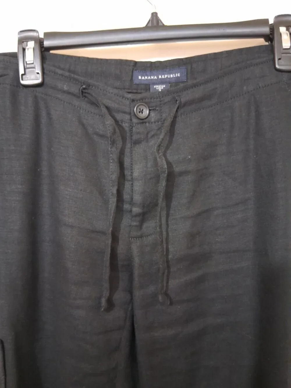 Banana Republic Linen Trousers Womens Sz 2 Vintage Y2k Wide Leg Roll Tab Pants